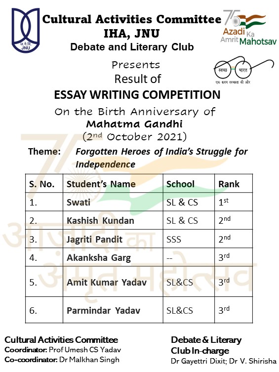 Eassy Competition Result