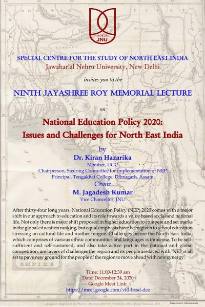  SCSNEI organises Ninth Jayashree Roy Memorial Lecture by Dr. Kiran Hazarika